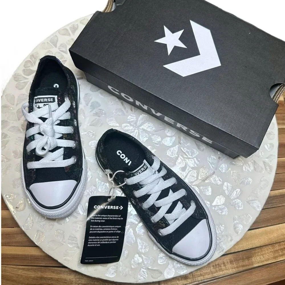 Converse Chuck Taylor All Star CTAS Low PS “Butterfly Shine” Kids Size 11